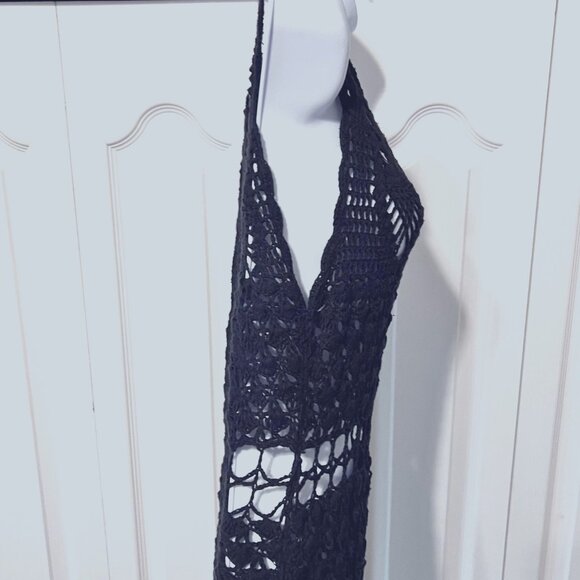 Cleobella Crocheted Dress-Black-Size Small-Stretch-Luxury-Resort Wear Cover-Sun - Picture 7 of 16